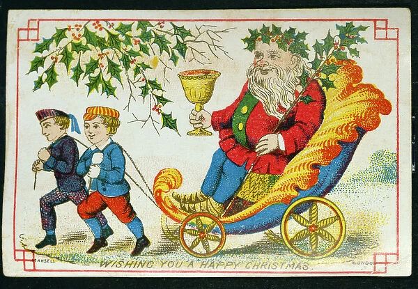 Old Christmas, 1860s (colour litho)
