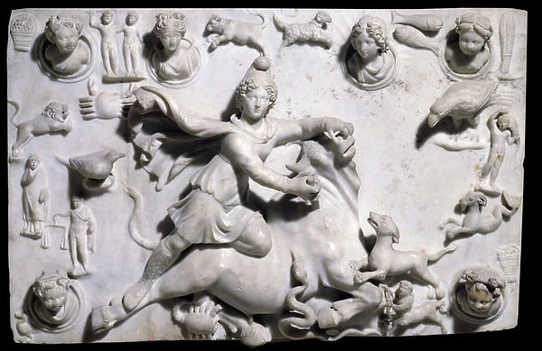 Oriental Antiquities: Mithra slaying the bull (comes from the Mithraeum of Sidon)