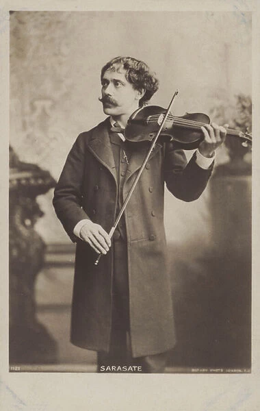 Pablo de Sarasate, Spanish violinist and composer (b  /  w photo)
