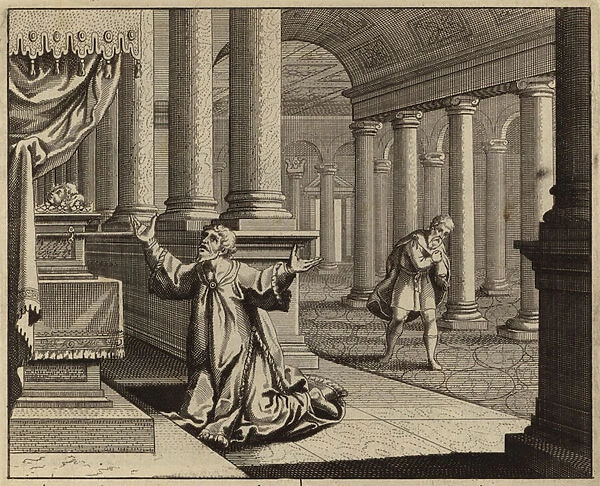 Parable of the Pharisee and the Tax Collector (engraving)