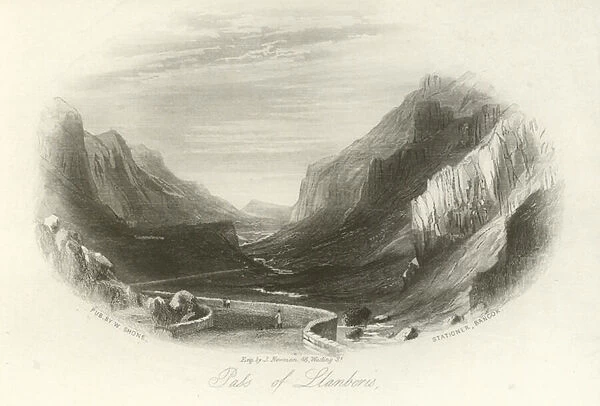 Pass of Llanberis, North Wales (engraving)
