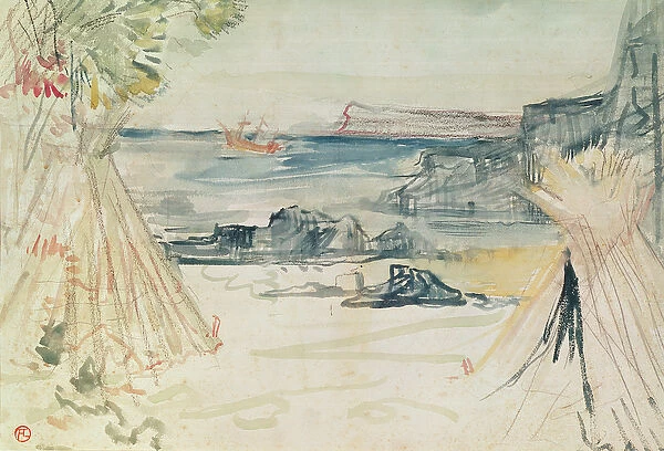 Paul and Virginie, 1896 (watercolour and pencil on paper)