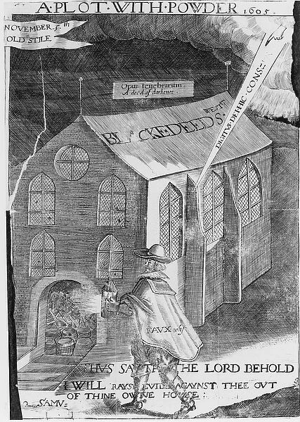 A Plot with Powder, 1605 (engraving) (b&w photo)