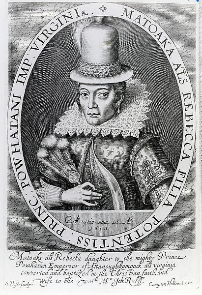 Pocahontas, 1616 (engraving)