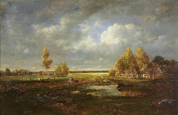 The Pond near the Road, Farm in Le Berry, c. 1845-48 (oil on wood)