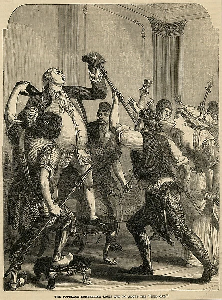 The Populace Compelling Louis XVI to Adopt the Red Cap, 1792 (engraving)