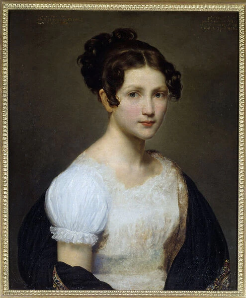 Portrait of Eugenie Pamela Lariviere, sister of the painter (1804-1824). Painting by Eugene Lariviere (1801-1823), 19th century. Oil on canvas. Dim: 0. 65 x 0. 53m