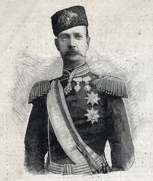 Portrait of George I King of Greece (1845-1913). Engraving in '
