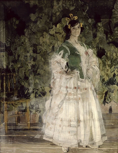 Portrait of Maria Kusnetsova-Benois as Carmen, 1908 (tempera & pastel on canvas)