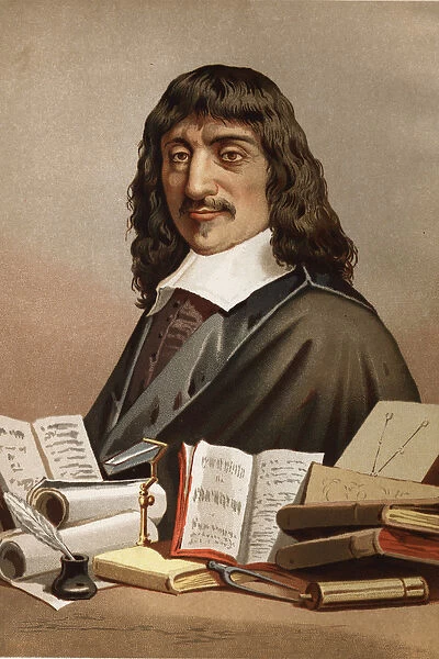 Portrait of Rene Descartes. 1596-1650. from La Ciencia y sus Hombres by Louis Figuier