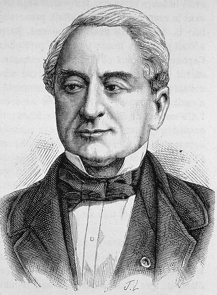 Portrait of Schneider. Engraving from the end of the 19th century in '