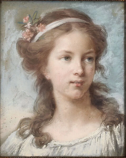 Portrait of a young girl (pastel on paper)