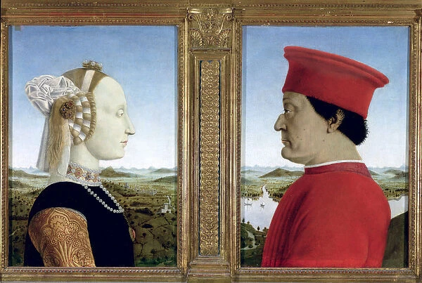 Portraits of Duke Federico da Montefeltro (1422-82) and Battista Sforza, c. 1465
