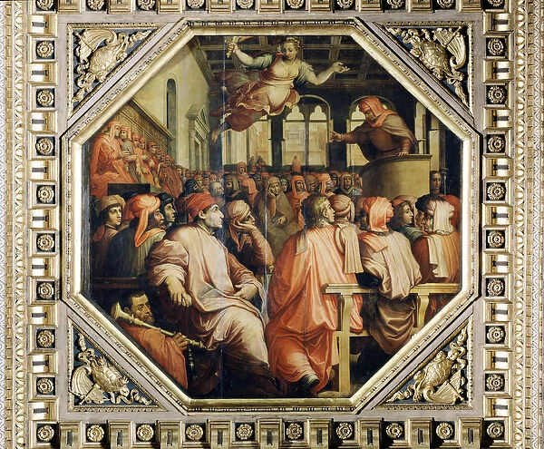 Prayer of Antonio Giacomini for the war with Pisa from the ceiling of the Salone dei