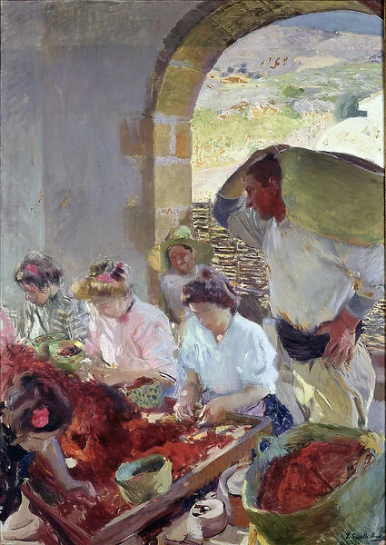 Preparing the Dry Grapes, 1890 (oil on canvas)