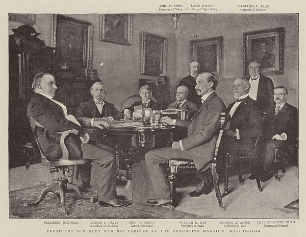President McKinley and his Cabinet at the Executive Mansion, Washington (b  /  w photo)