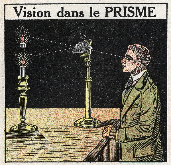 Prisms and lenses: vision in the prism. Anonymous illustration from 1925