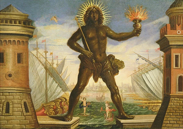 Prologue: the Harbour with the Colossus of Rhodes (oil on canvas)