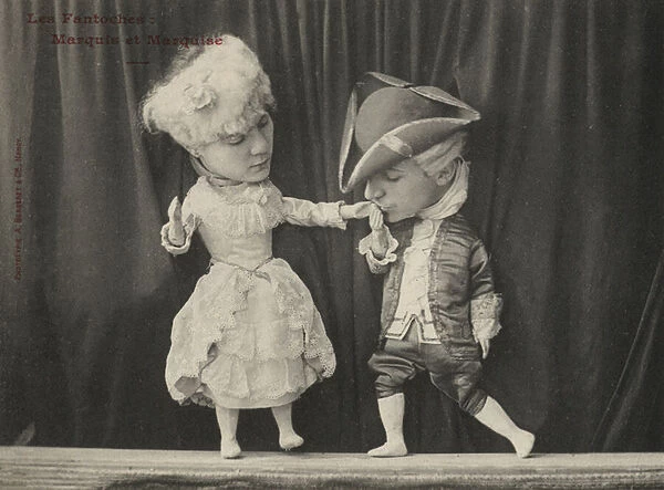 Puppet Marquis and Marquise (b  /  w photo)