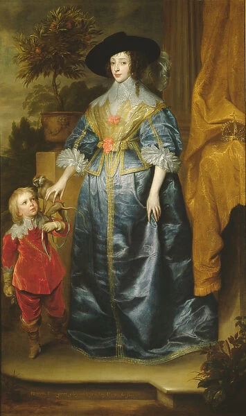 Queen Henrietta Maria and her dwarf Sir Jeffrey Hudson, c. 1633