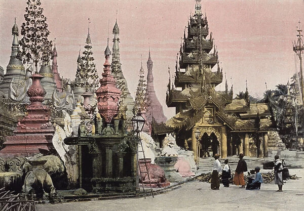 Rangoon, Pagode De Choue Dagoun (colour photo)