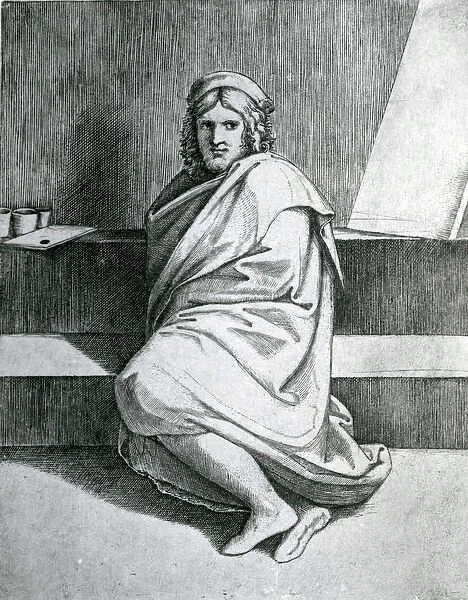 Raphael in a Cloak, c. 1520 (engraving)