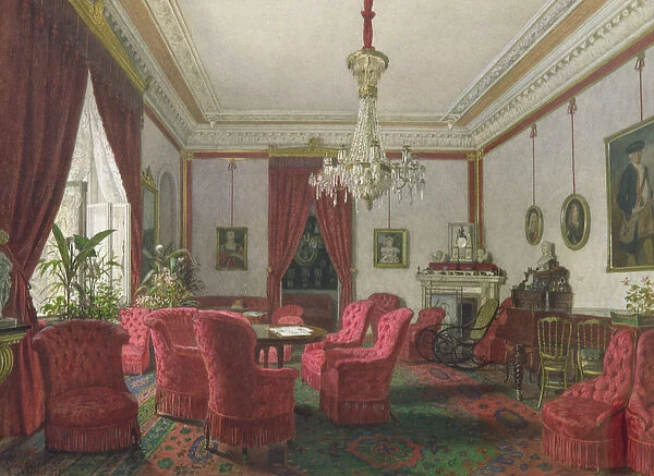Reception Room in the Berlin Reich Chancellors Palace (w  /  c on paper)