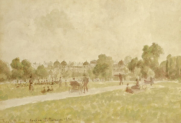 Regents Park, London, 1890 (w  /  c & pencil on paper)