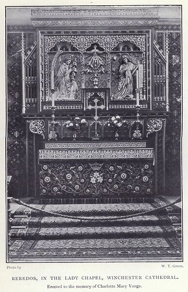 Reredos, in the Lady Chapel, Winchester Cathedral (b  /  w photo)