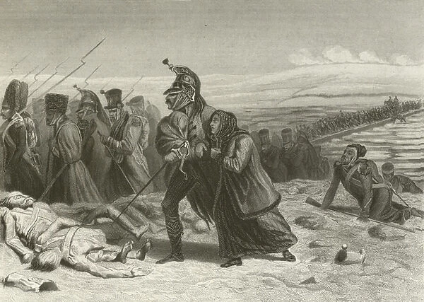 The retreat from Moscow, Passage of the Berezyna (engraving)