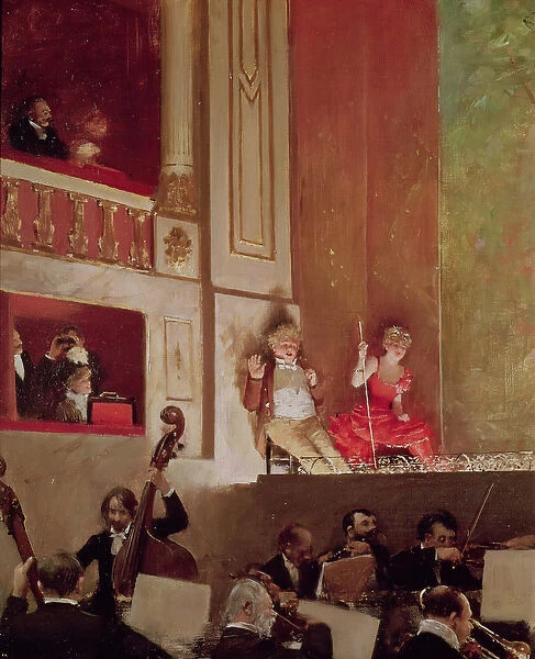 Revue at the Theatre des Varietes, c. 1885 (oil on canvas)
