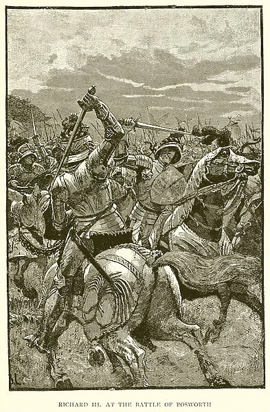 Richard III at the Battle of Bosworth (engraving)