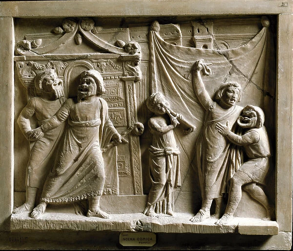 Roman art: comedy theatre scene (comedy) of the piece 'Andria'