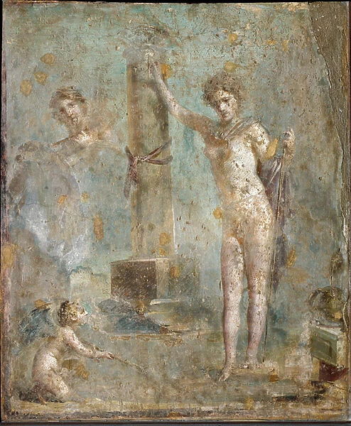 Roman Art: 'Narcissus'Fresco from Pompei, Museo Archeologico Nazionale