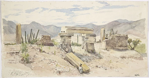 Ruins at Mitla, Oaxaca, Mexico (w  /  c)
