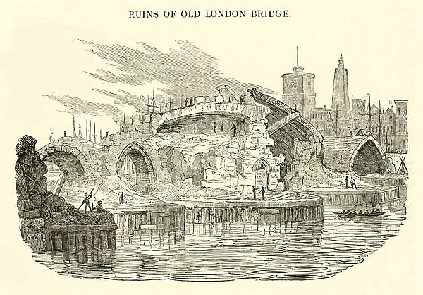 Ruins of Old London Bridge (engraving)
