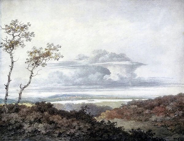 Rural landscape and cloud study by Luke Howard, March 1849