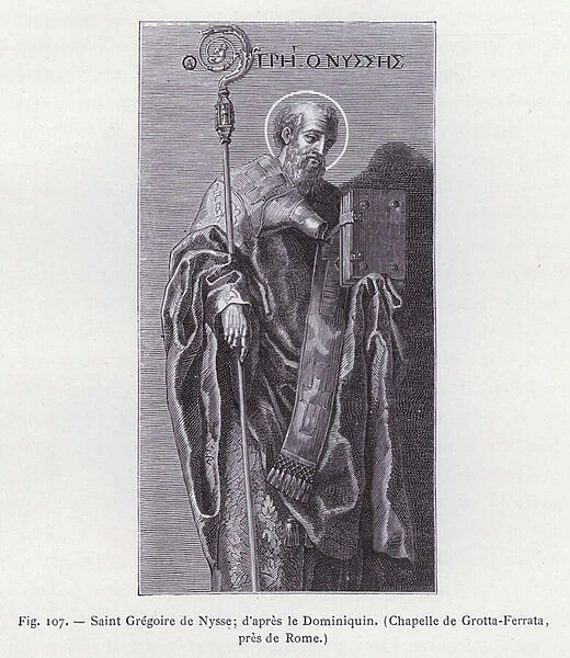 Saint Gregoire de Nysse; d apres le Dominiquin, Chapelle de Grotta-Ferrata, pres de Rome (engraving)