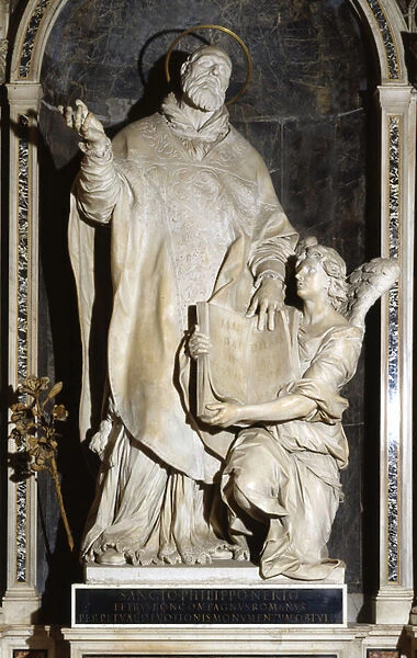 Saint Philip Neri with an Angel (marble)