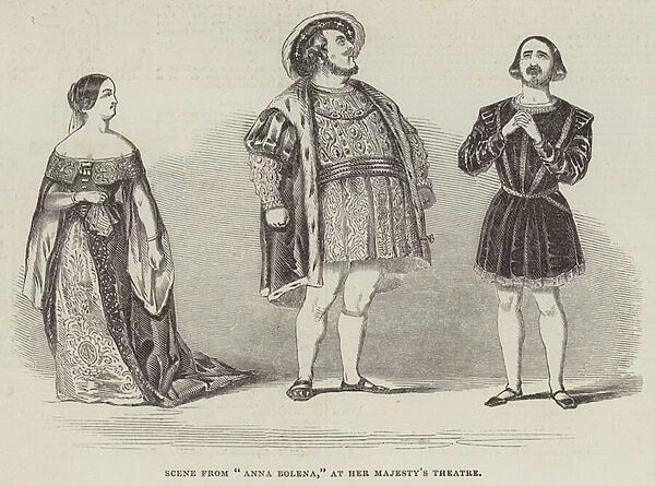 Scene from 'Anna Bolena, 'at Her Majestys Theatre (engraving)