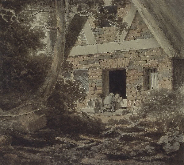 Scene at a Cottage Door (watercolour)