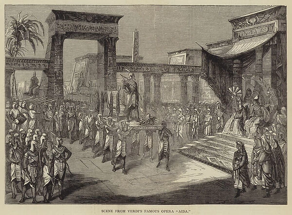 Scene from Verdis Famous Opera 'Aida'(engraving)