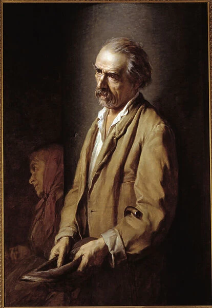 Self Portrait (Self-Portrait) Painting by Michelangelo Pittatore (1825-1903) 1894 Dim 107x73 cm Asti, Pinacoteca Civica