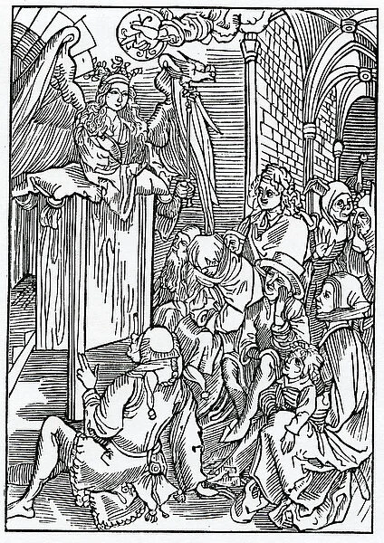 Of the sermon or erudicion of wysdome bothe to wyse men and folys, illustration