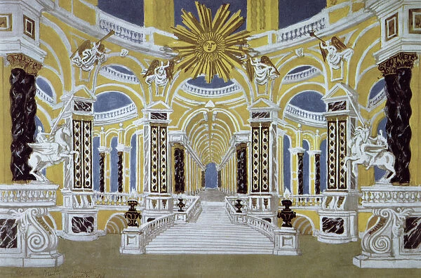 Set design for The Magic Flute by Wolfgang Amadeus Mozart (1756-91) (colour