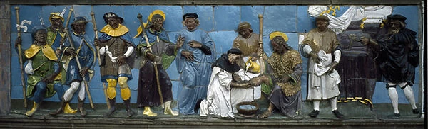The Seven Works of Mercy, shelter the homeless, 1526-1528) (low Terracotta relief)