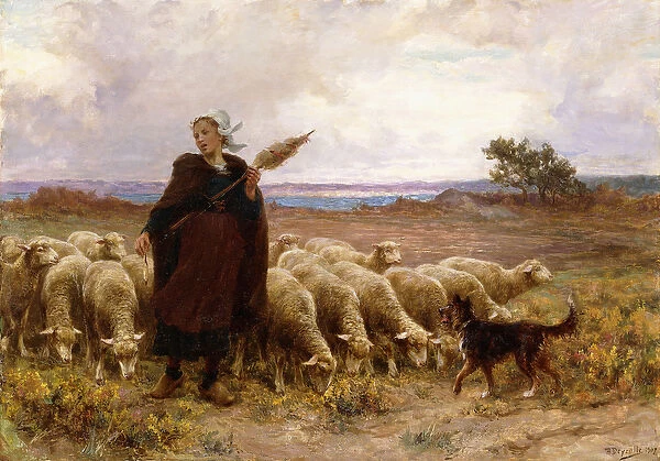 Shepherdess with her Flock, 1907 (oil on canvas)