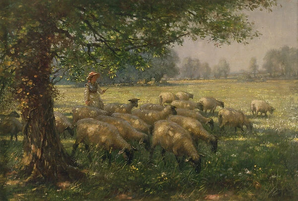 The Shepherdess (oil on canvas)