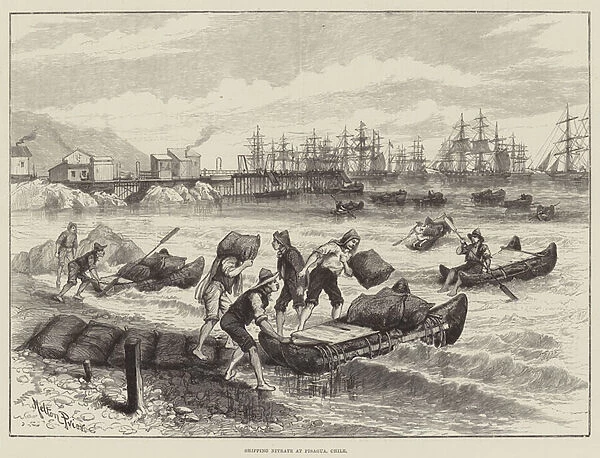 Shipping Nitrate at Pisagua, Chile (engraving)
