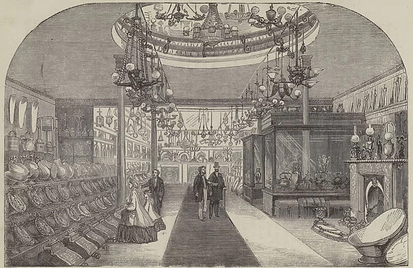 Showroom of Swan Nash, furnishing ironmongers, 253 Oxford Street, London (engraving)